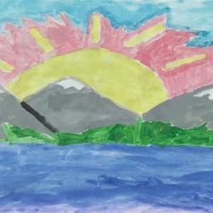 Иллюстрация к пьесе Эдварда Грига утро