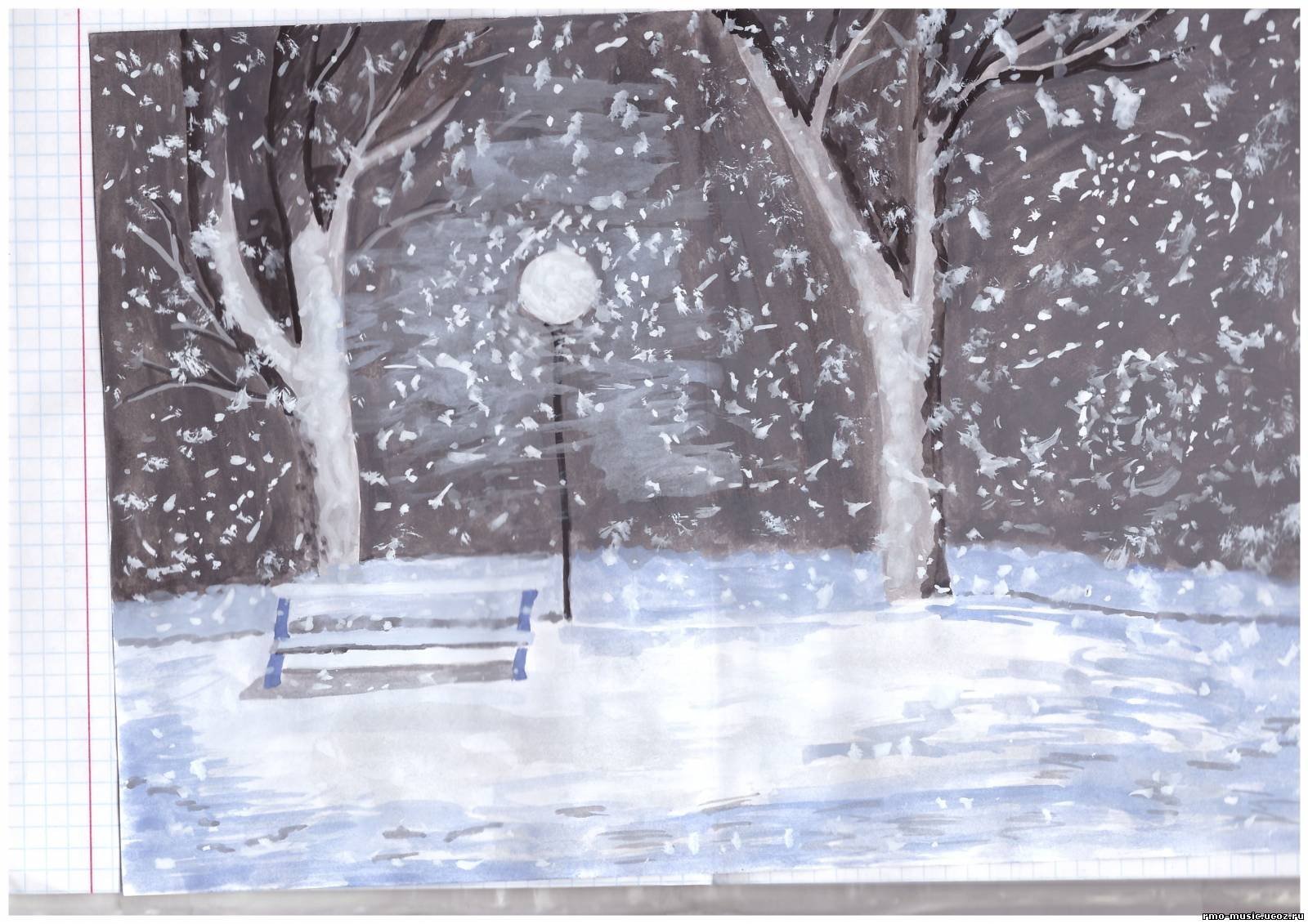 Рисование легкий снег