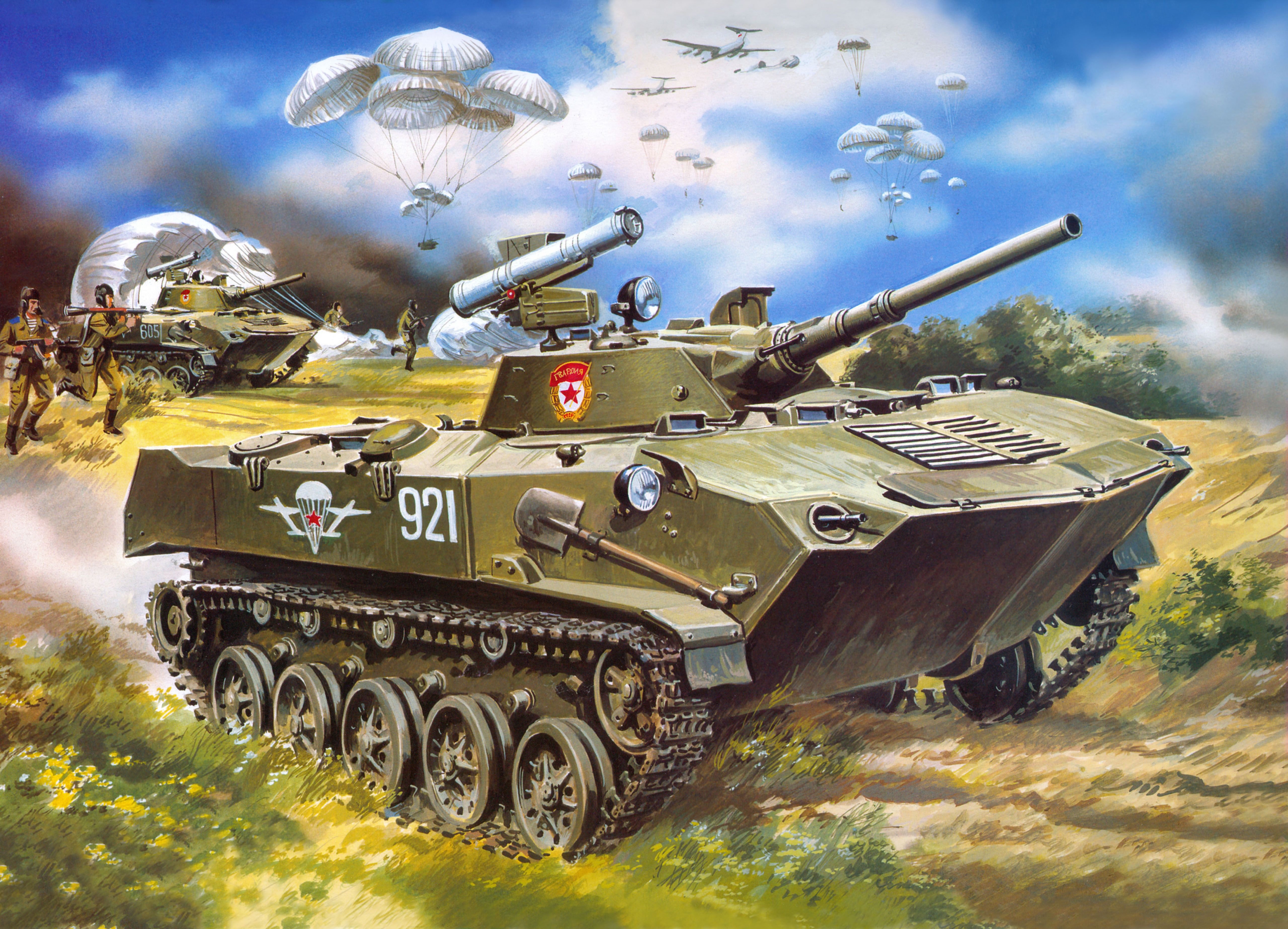 Рисунок на военную тему танк
