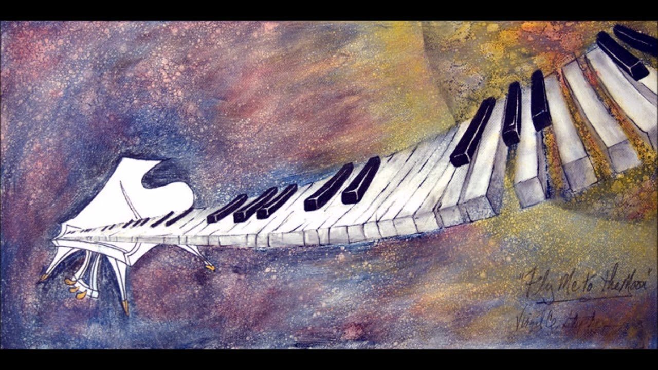 Фортепиано рисунок акварель