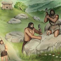 Иллюстрация строительство дольмена