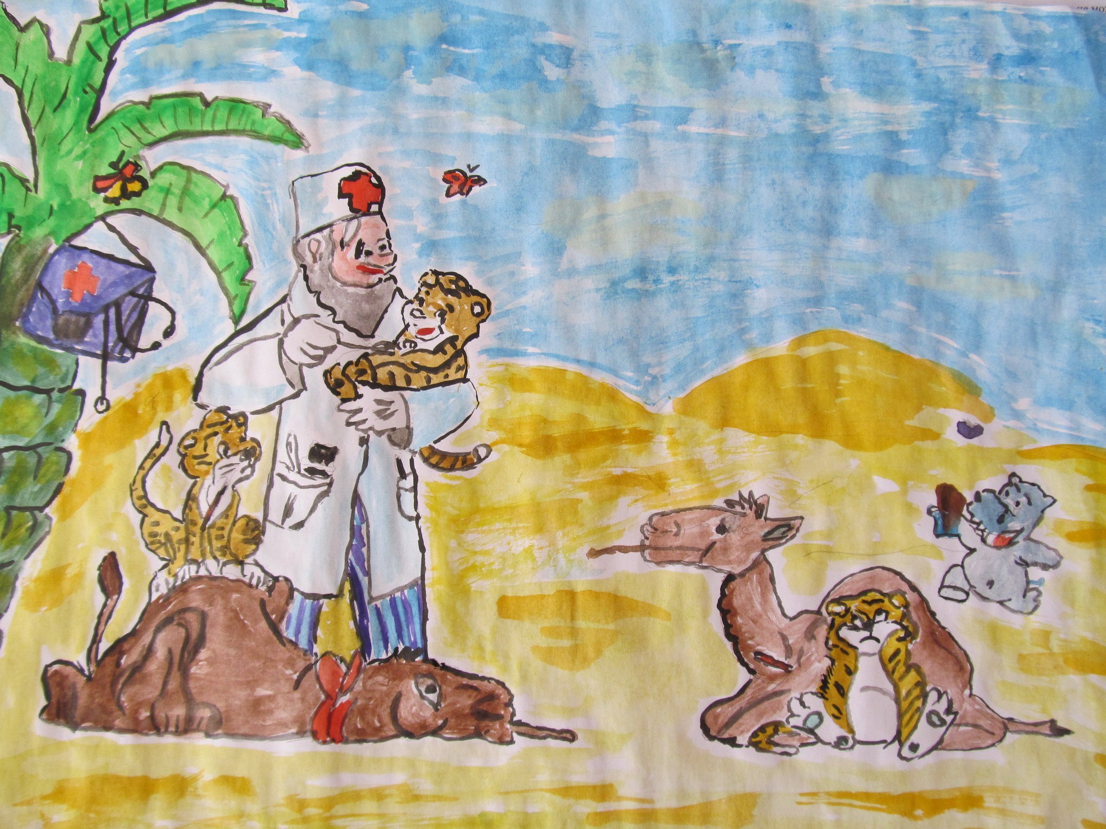 Иллюстрация к сказке Айболит Чуковского 1 класс