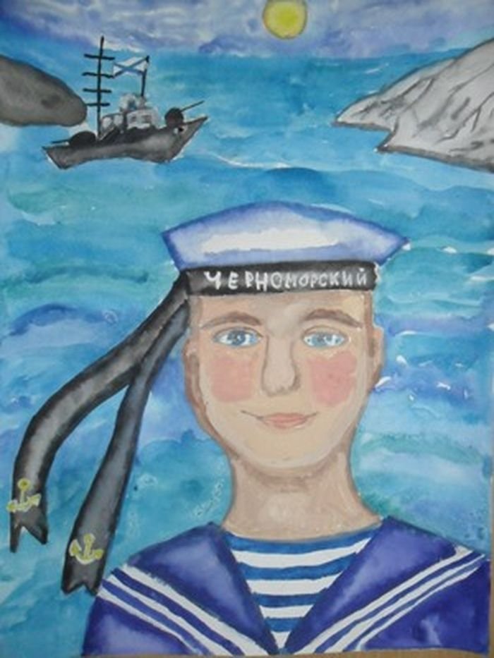 Портрет моряка рисунок