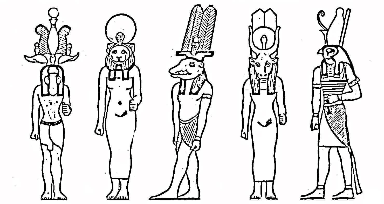 Боги древнего Египта раскраска