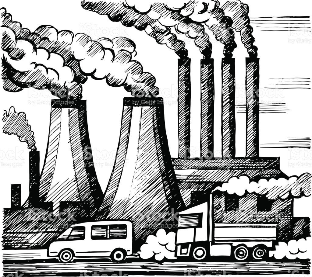 Заводы и машины загрязняют воздух