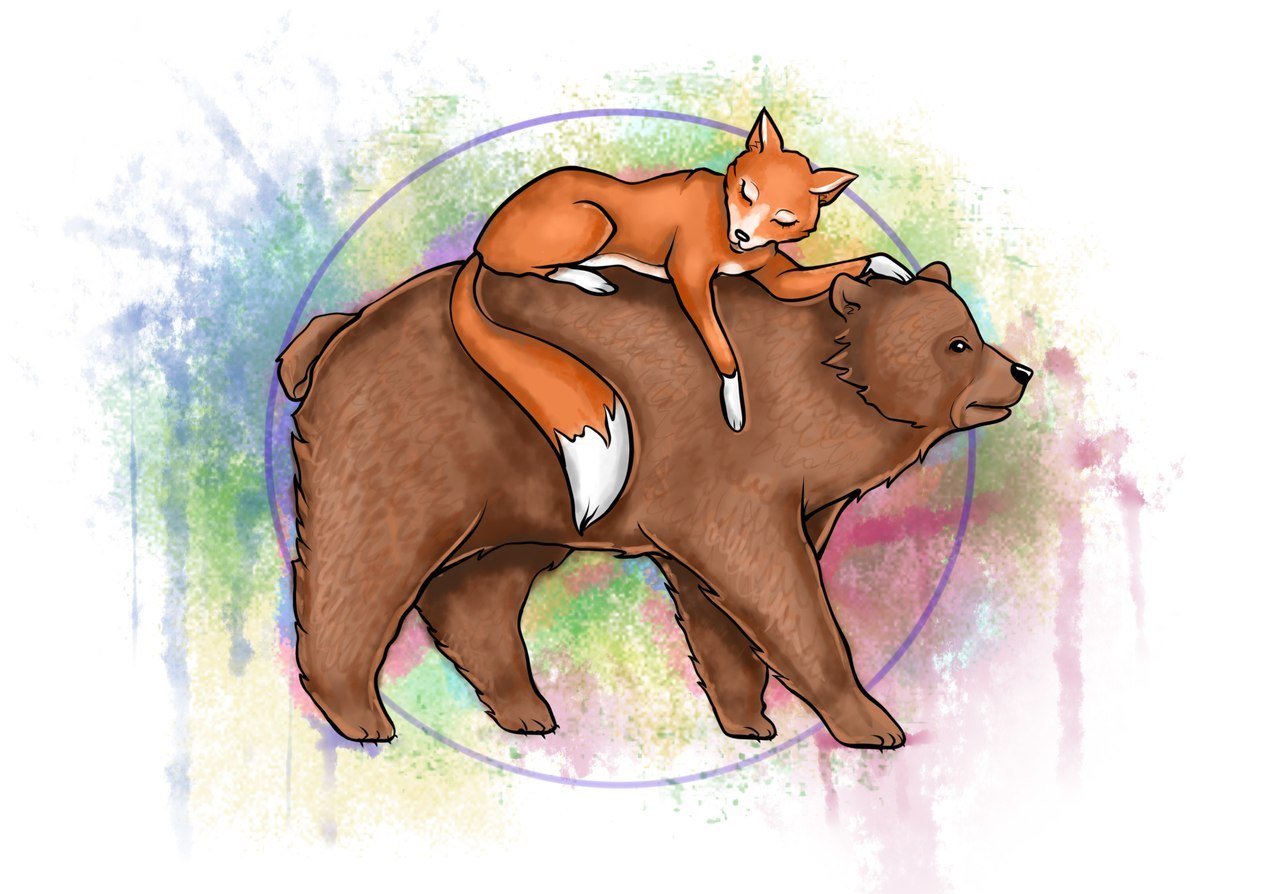 The fox and the bear. Медведь и лиса. Медвежонок и Лисенок. Лис и медведь. Лисенок и Медвежонок обнимаются.