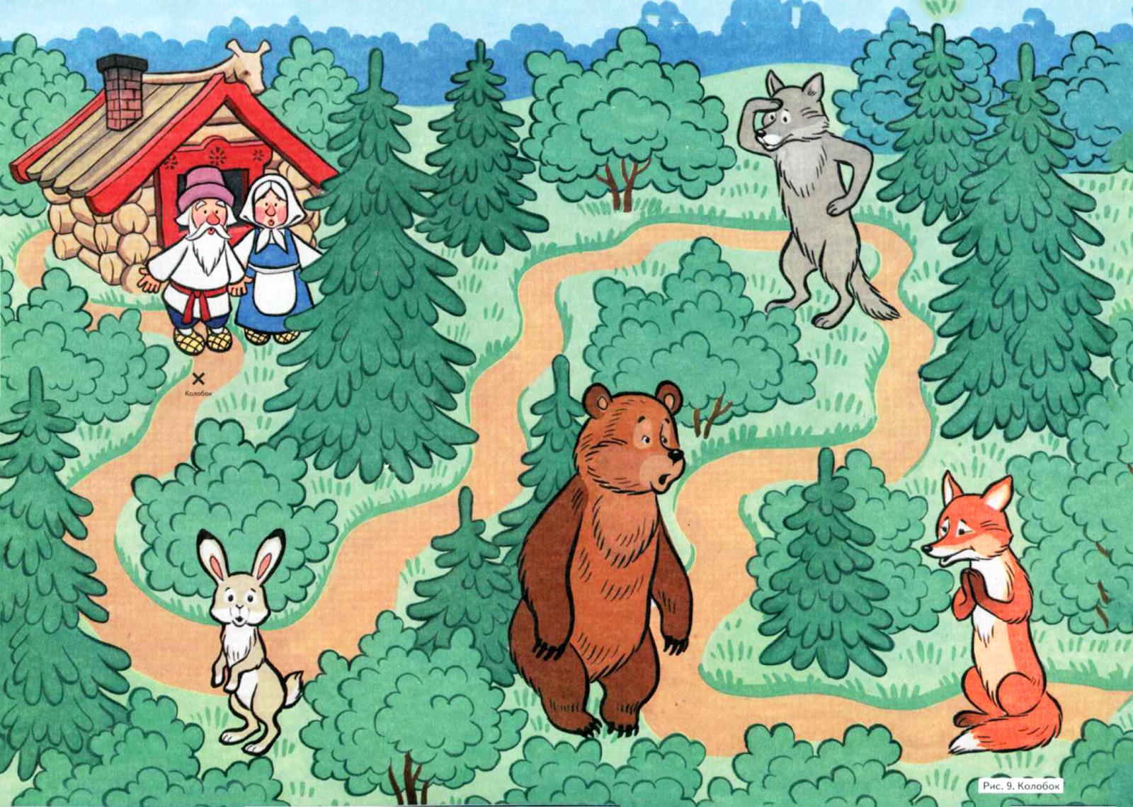 Сказочные Лесные жители. Лес иллюстрация. Колобок заяц волк медведь лиса. Лес рисунок для детей. Развитие речи маша и медведь