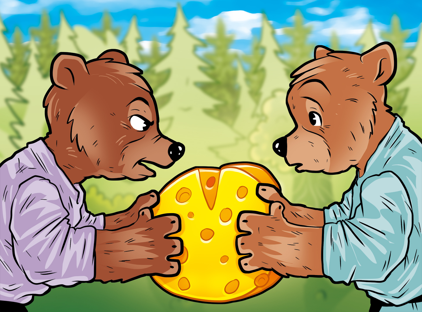 Игра медведь лиса. Два жадных медвежонка сказка. Иллюстрации к сказке два жадных медвежонка. Рисунок к сказке два жадных медвежонка. Два медведя сказка.