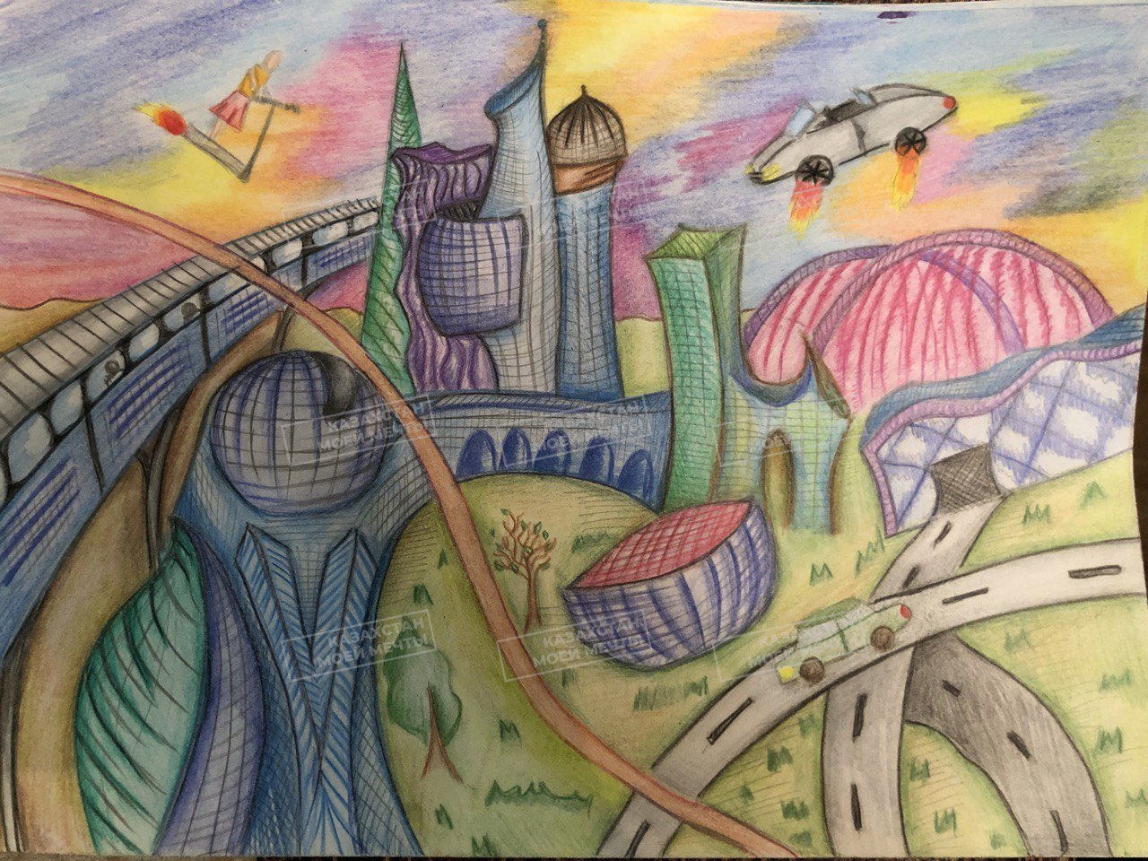 Город будущего глазами. Город будущего рисунок. Рисунок на тему город будущего. Город будущего рисунок для детей. Фантазийная зарисовка города будущего.