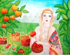 Рисование яблочный спас