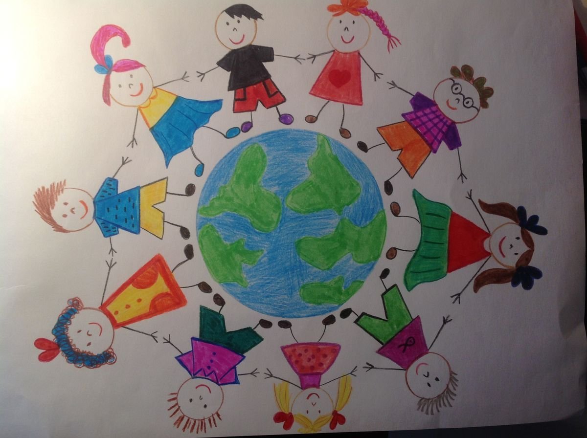 Рисунок на конкурс дружат дети всей земли