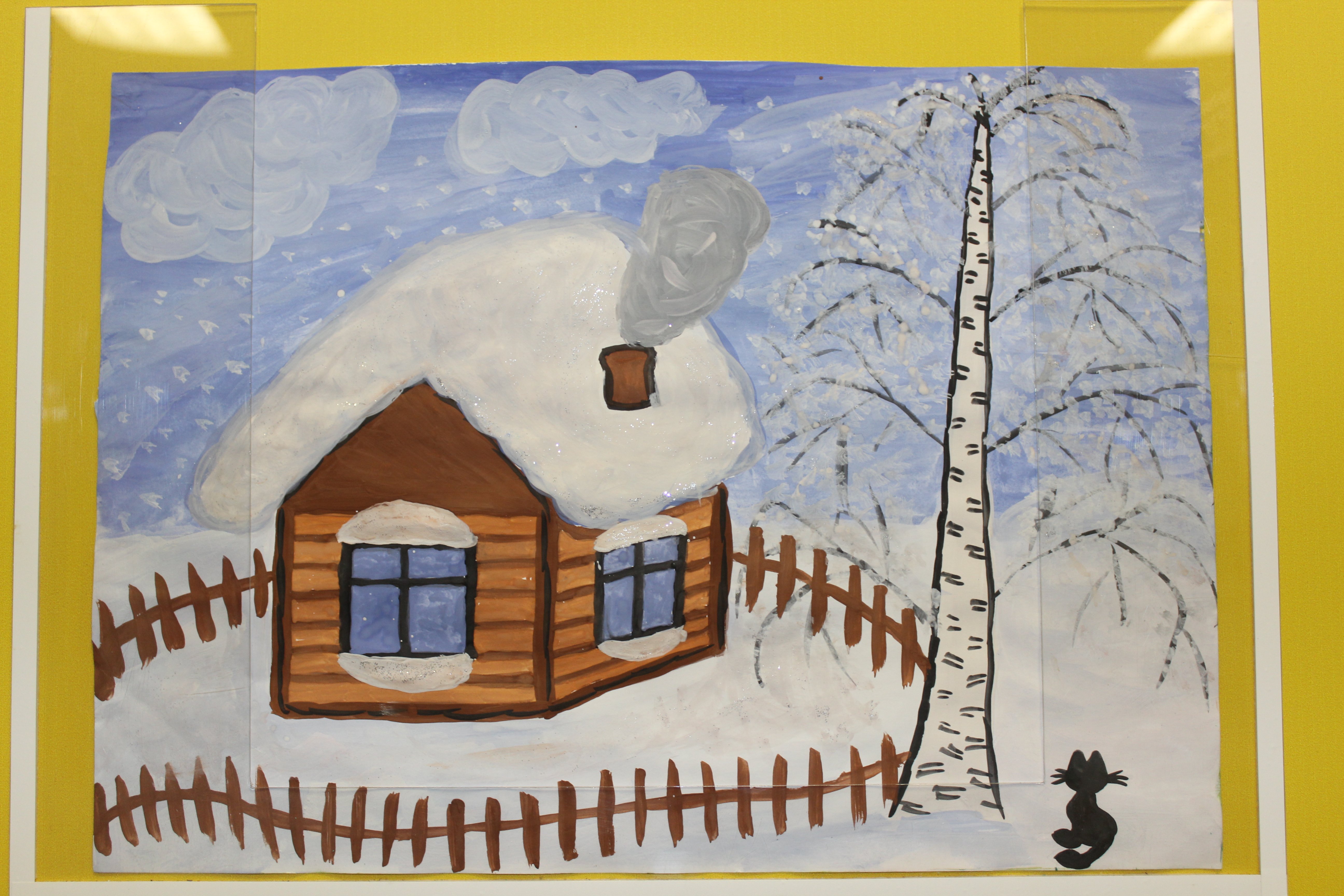 Красивый рисунок на тему зима для ребенка