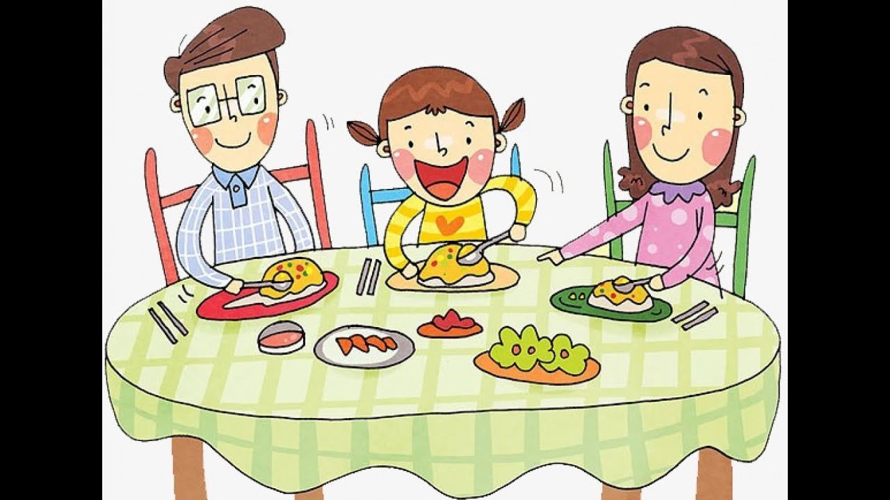 Семья за ужином рисунок