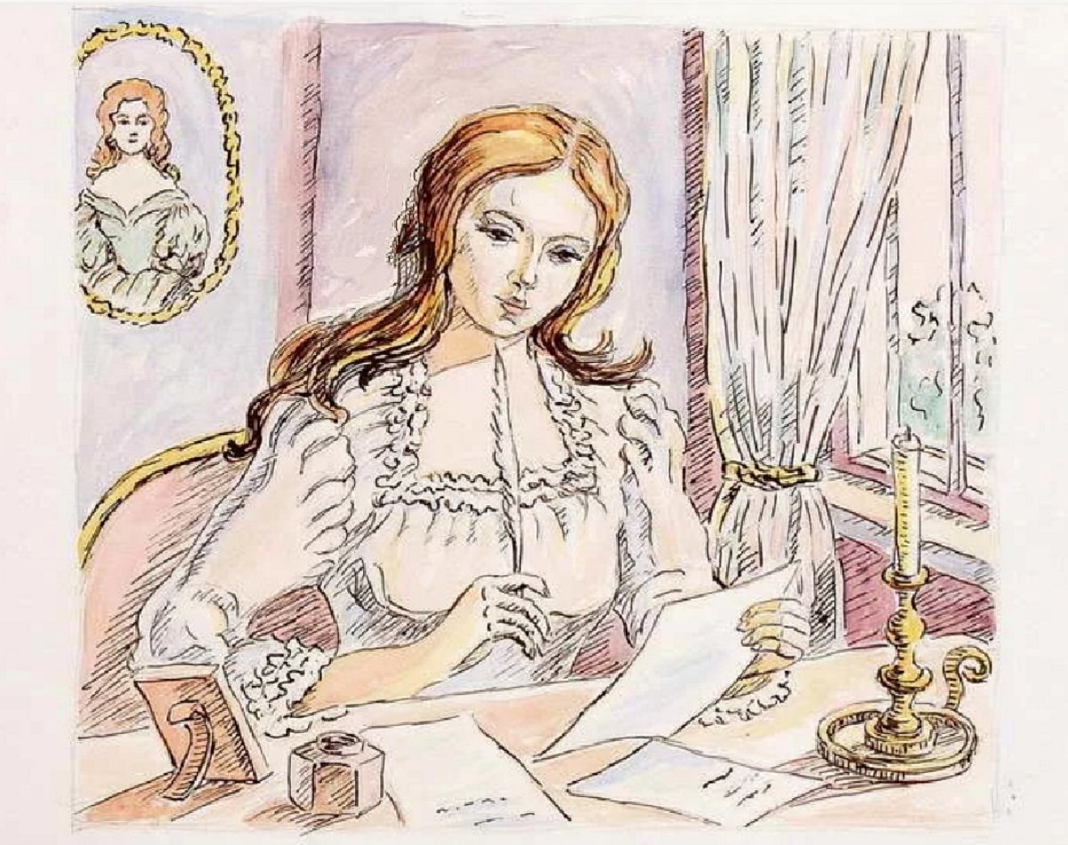 Татьяна Ларина рисунок Пушкина