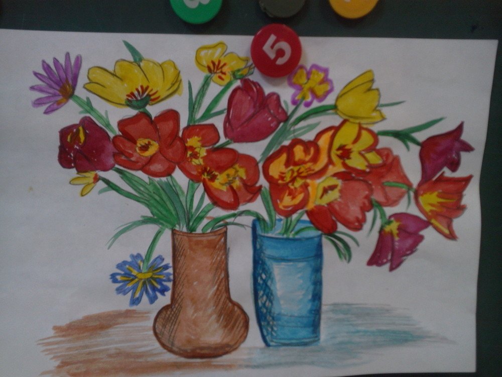 Цветы в вазе маме