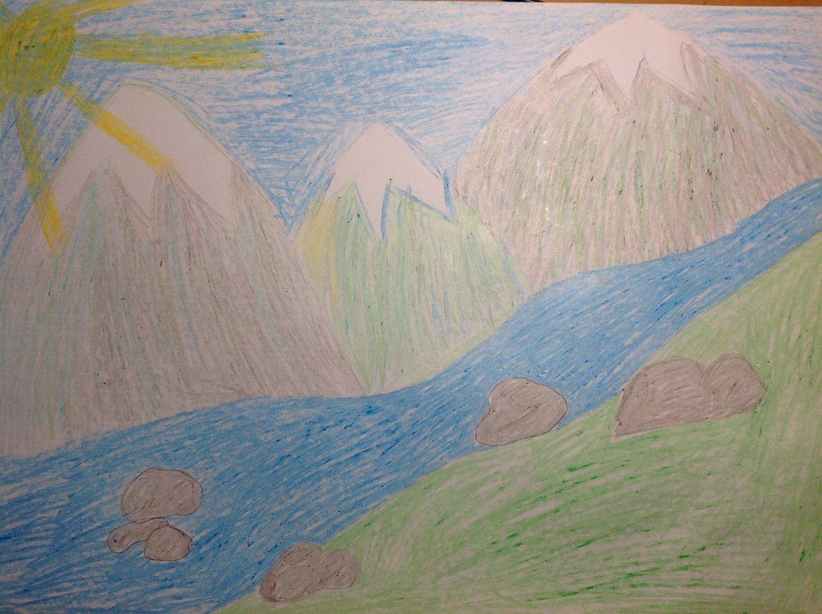 Детские рисунки на тему горы