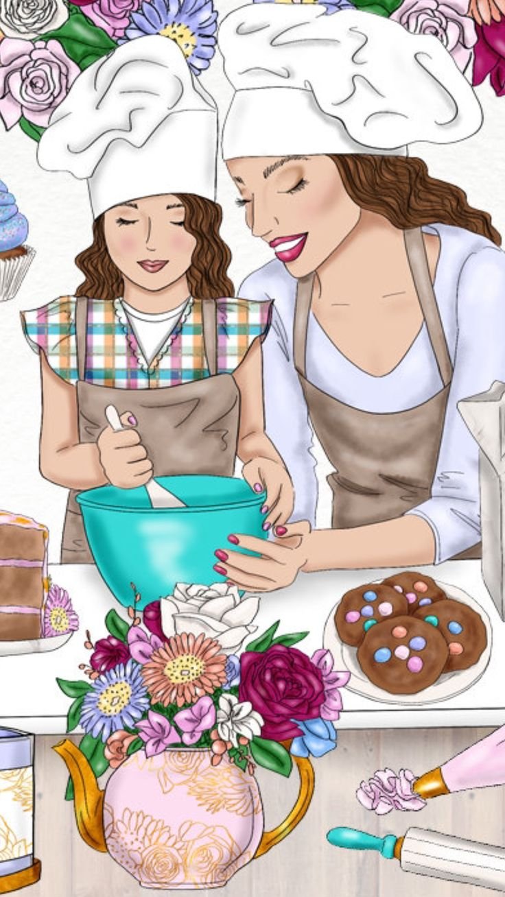 картинки на торт мама с дочкой