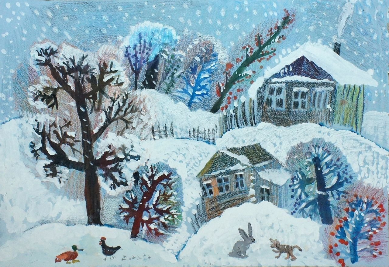 Рисунок на зимнюю тему