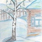 Рисование белая береза