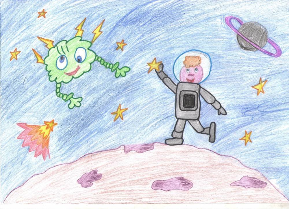 Рисунок космос 7 лет. Рисунок на тему космос. Рисование космос. Детский рисунок космос. Рисование загадочный космос.