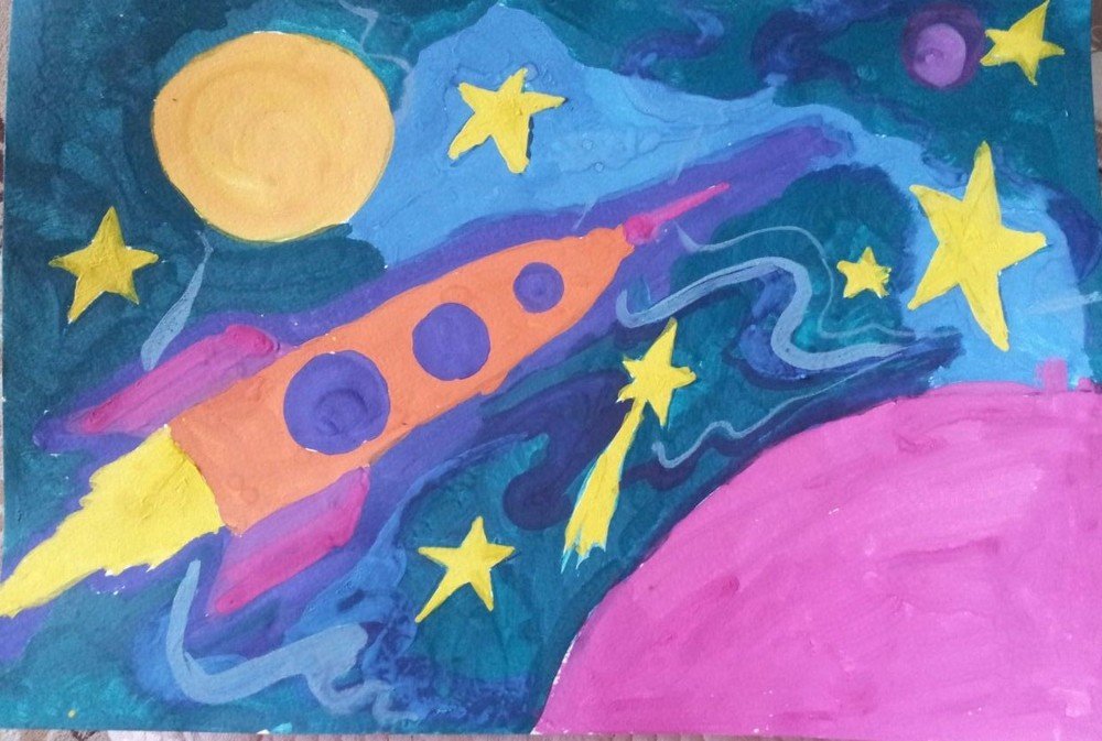 Загадочный космос старшая группа. Рисунок на тему космос. Рисование для детей космос. Рисунок на космическую тему. Космос рисунок для детей.