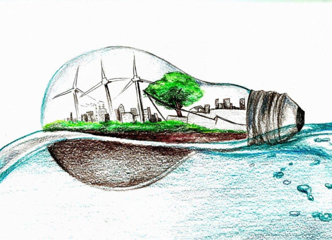 Экологический город будущего рисунки