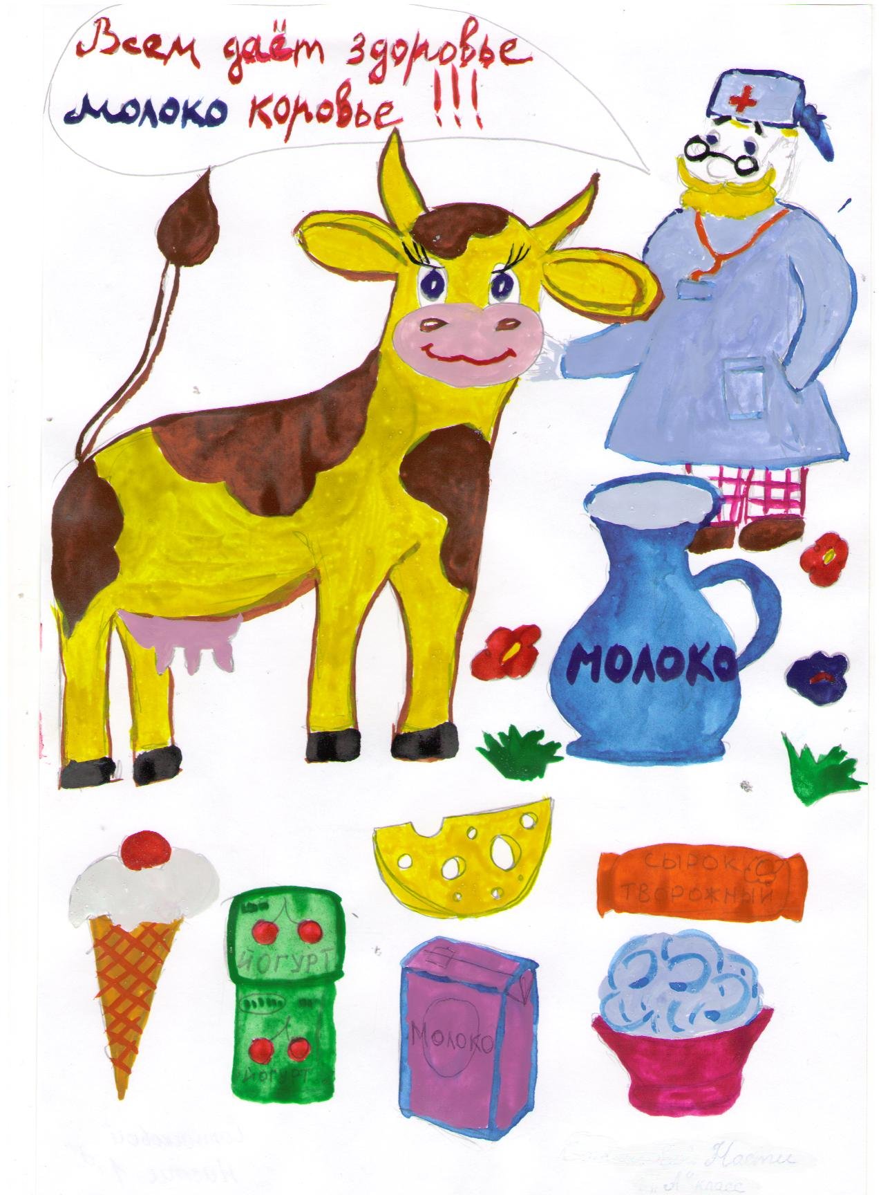 Рисование на тему молочные продукты