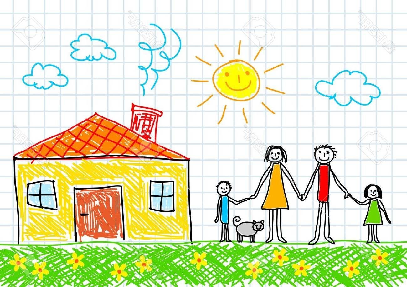 Рисунок папа мама я счастливая семья для детского сада
