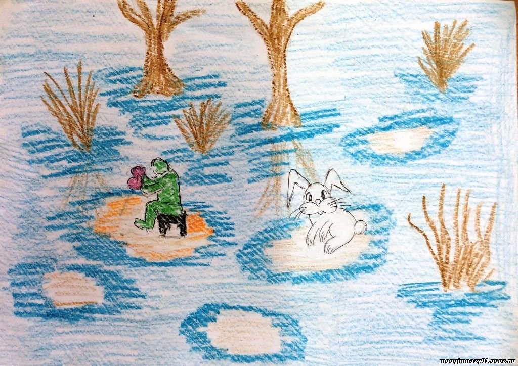 Ледоход рисование старшая. Рисунок на тему половодье. Весенний паводок рисунок. Осторожно паводок. Рисование ледоход на реке в старшей группе.
