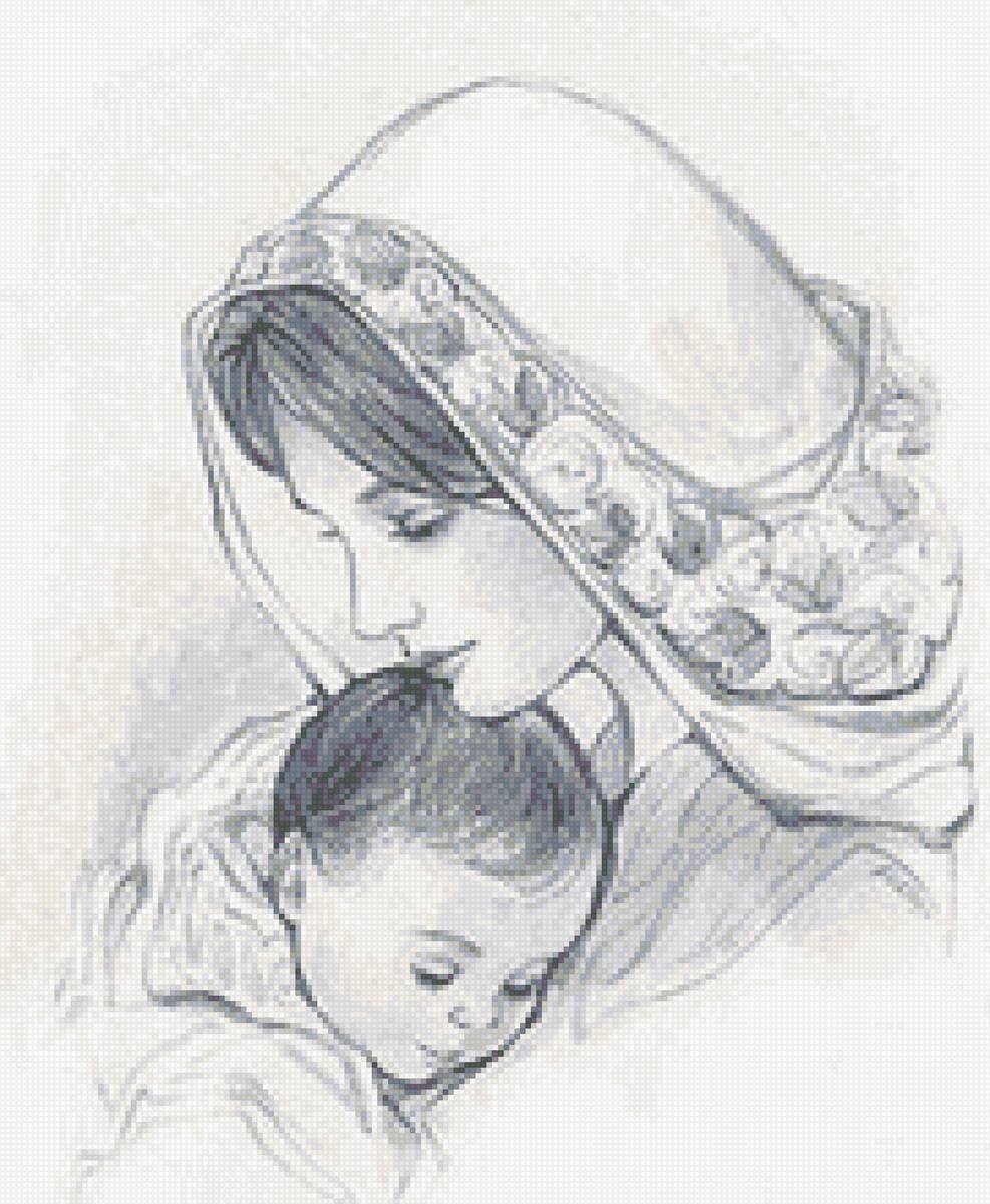 Схема вышивки Мадонна с младенцем
