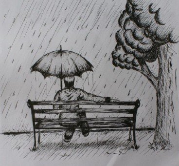 Осенние зарисовки карандашом