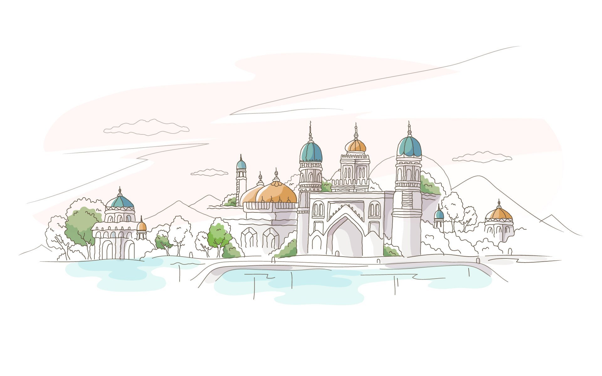 Казань панорама иллюстрация
