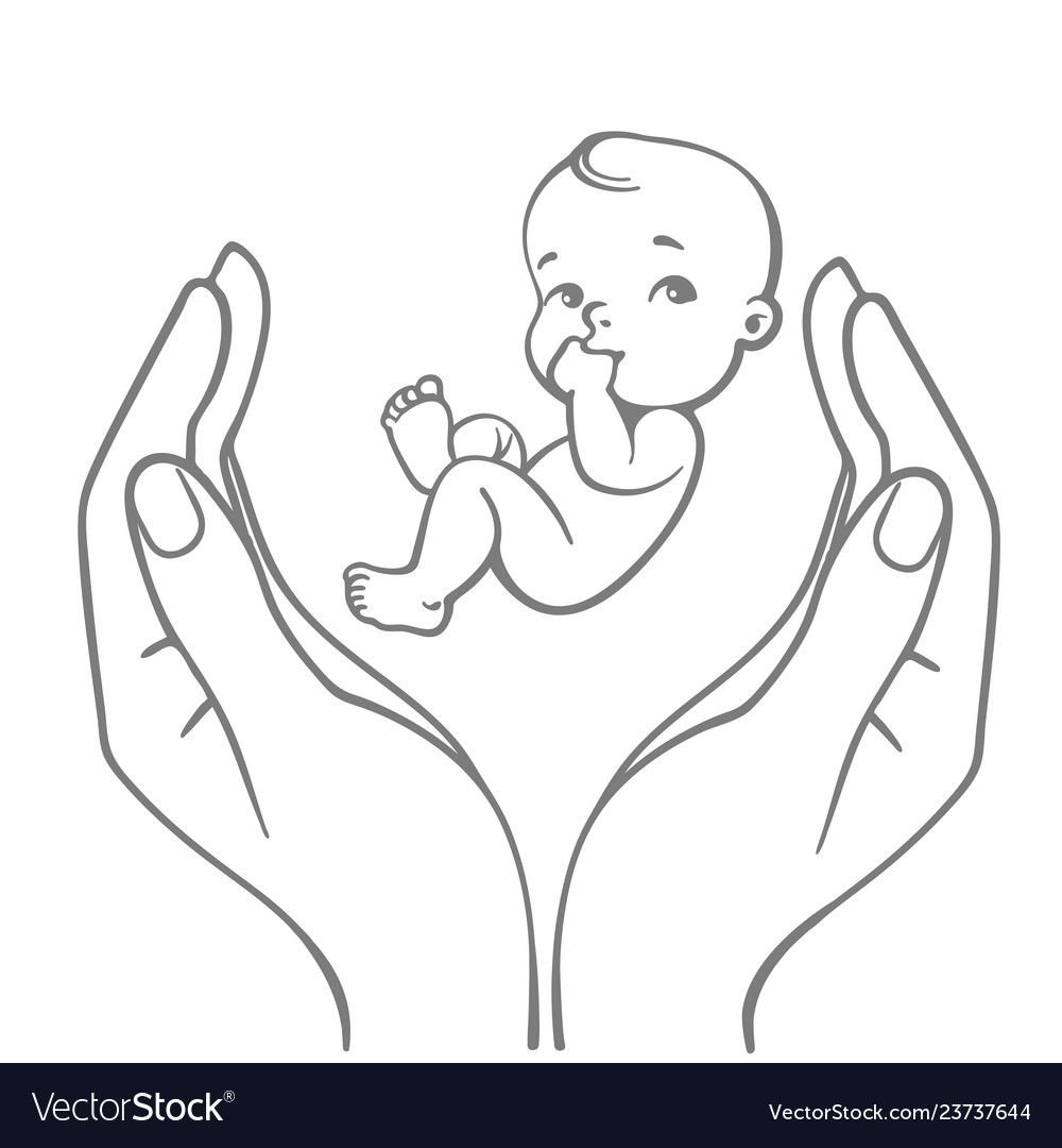 Рука младенца контур