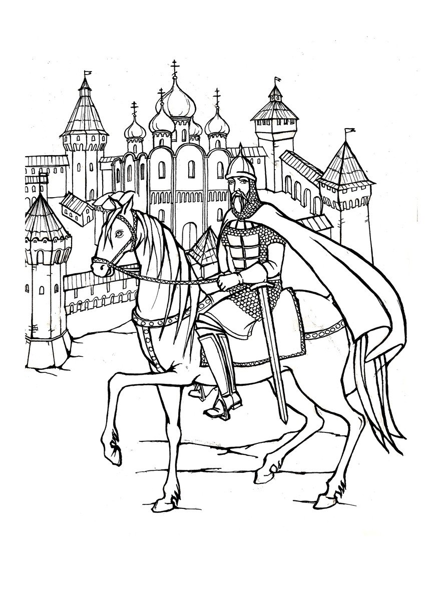 Князь Александр Невский рисунок