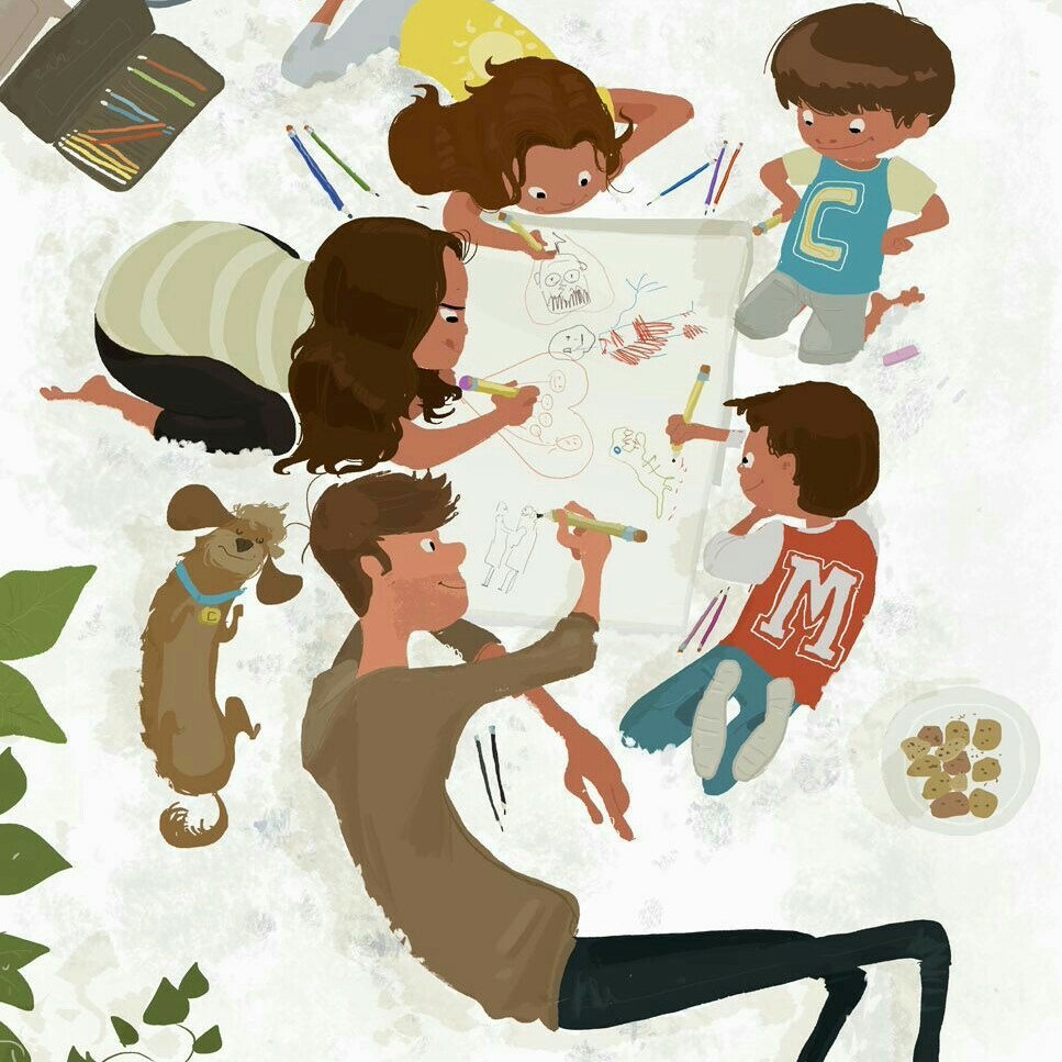 Семейное счастье иллюстрации