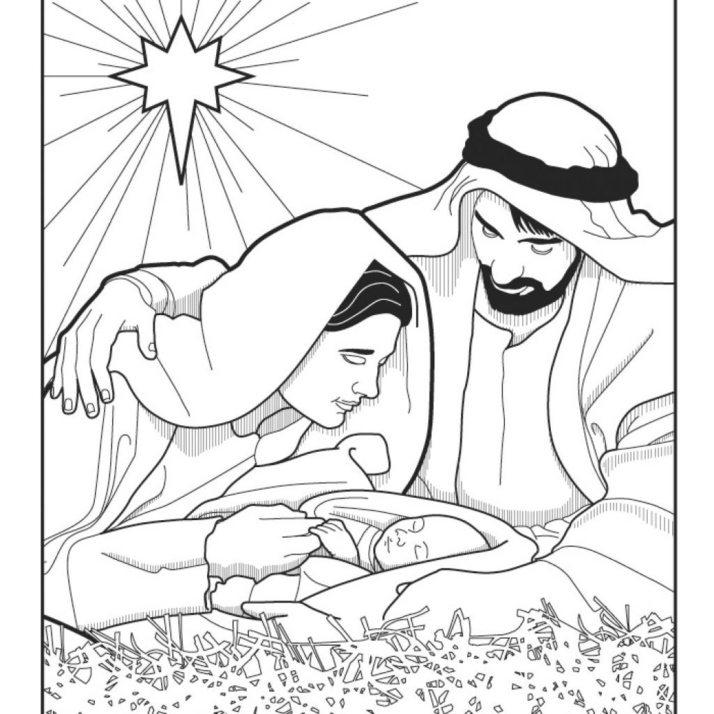 Рождение Иисуса Христа раскраска