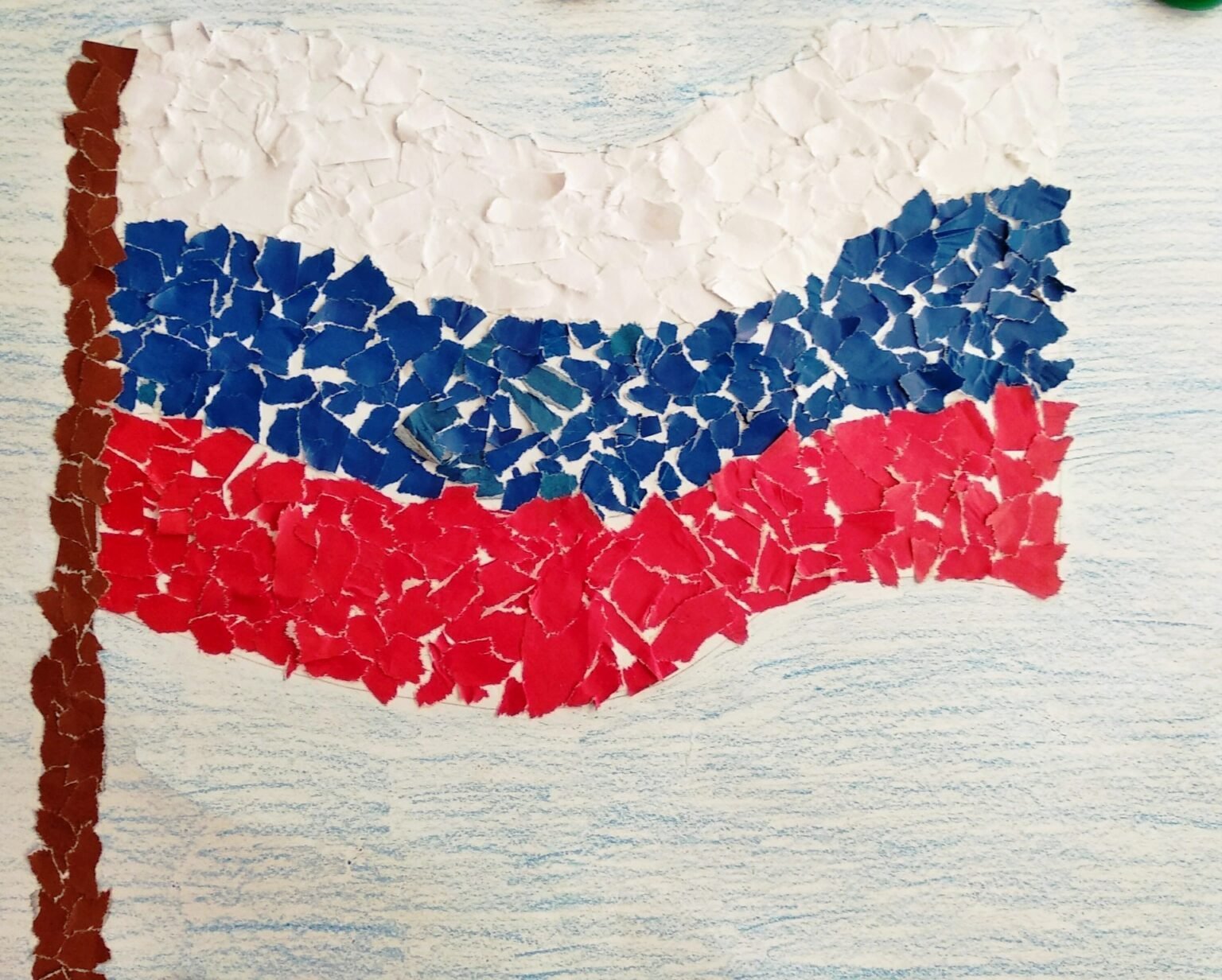Аппликация российский флаг подготовительная группа Обрывная