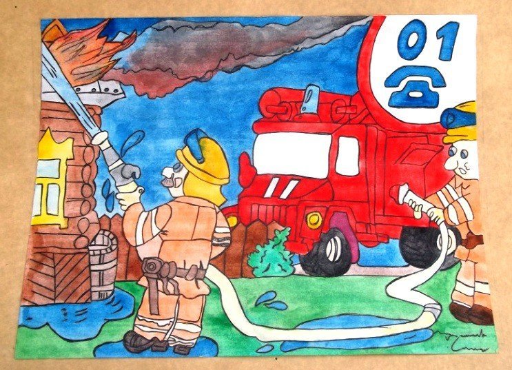 Рисунок на тему пожарная охрана. Рисунок на пожарную тему. Рисунок на тему пожарная безопасность. Рисунок ко Дню пожарной охраны. Пожарный спасатель рисунок.