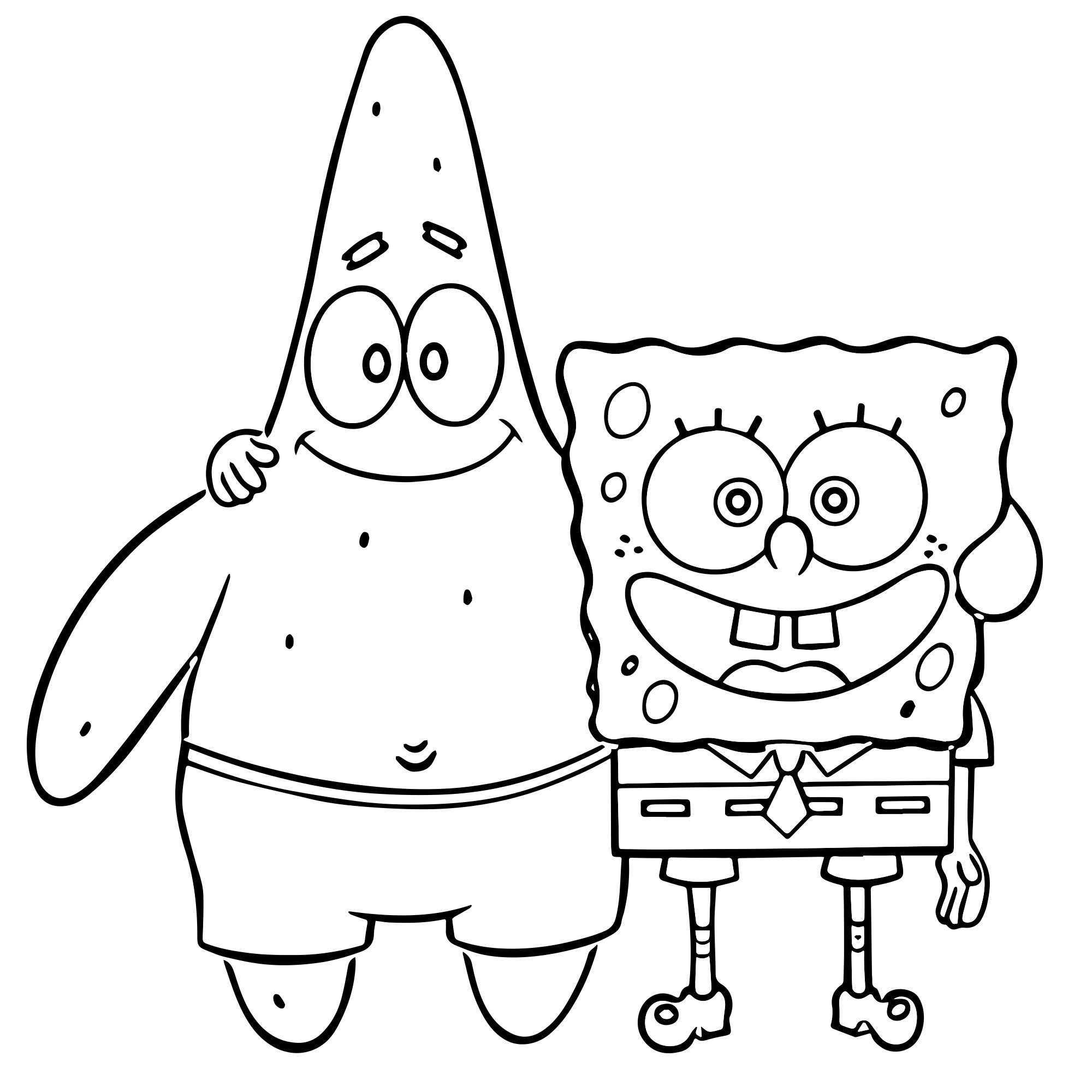 Губка Боб и Патрик рисунок для срисовки карандашом