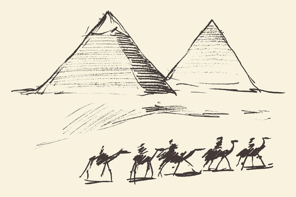 Нарисовать пирамиду Египта