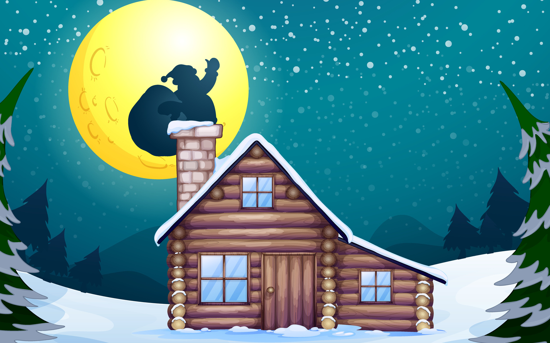 Рождественские рисунки. Зимний домик мультяшный. Зимний домик для детей. Ночь рисунок. Нарисовать дом на луне 1 класс окружающий