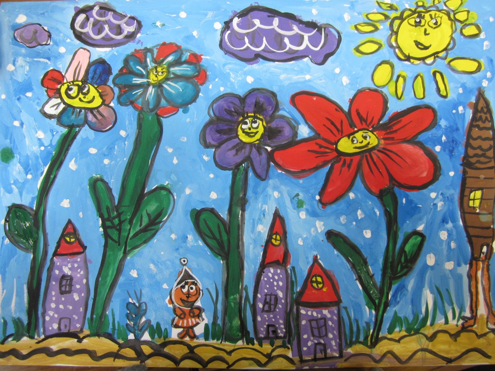 Рисование фантастические цветы для детей