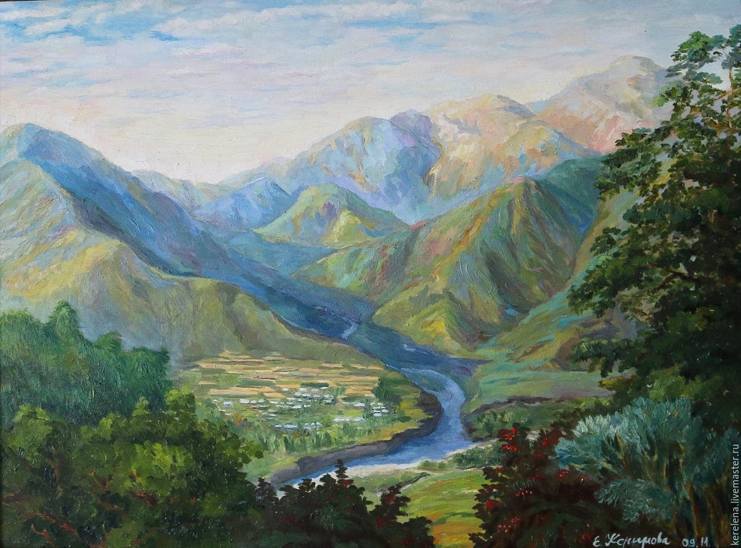 Горы Кавказа живопись
