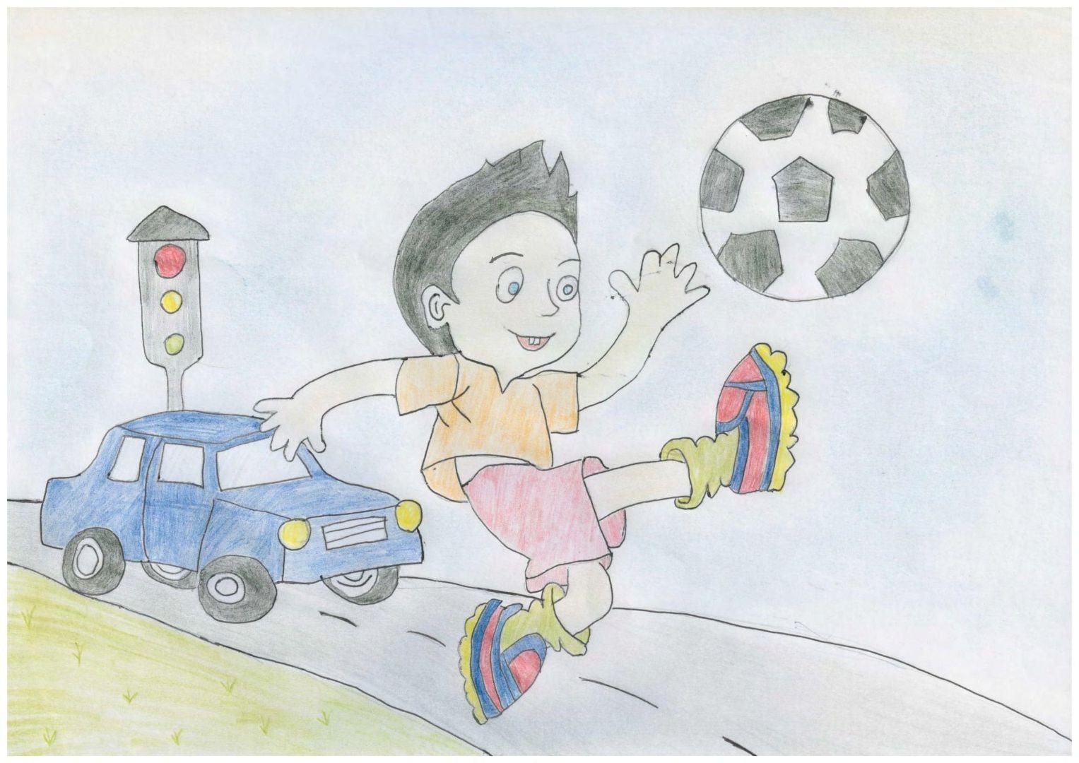 Рисунок осторожно дети на дороге