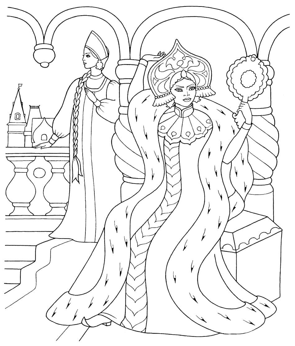 Рисунок о царе салтане раскраска