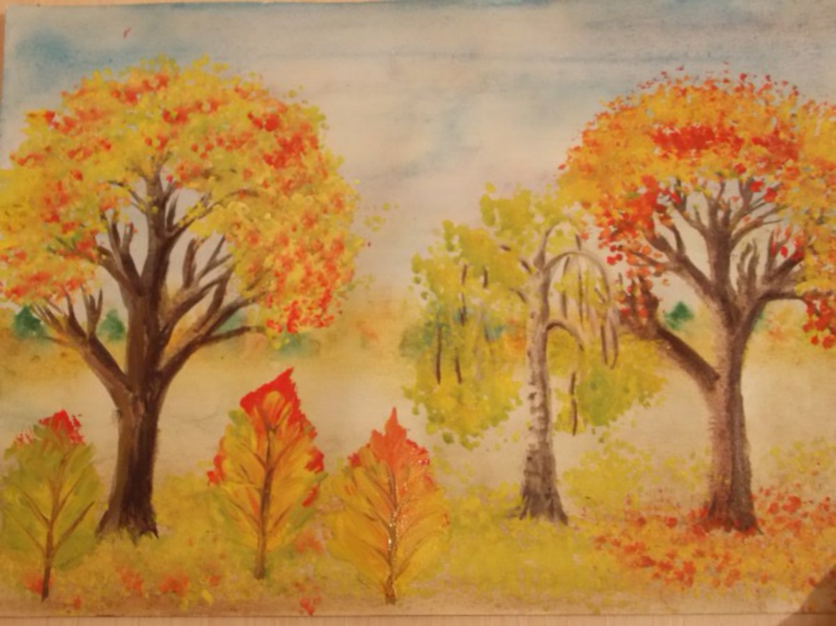 Осенний лес рисунок