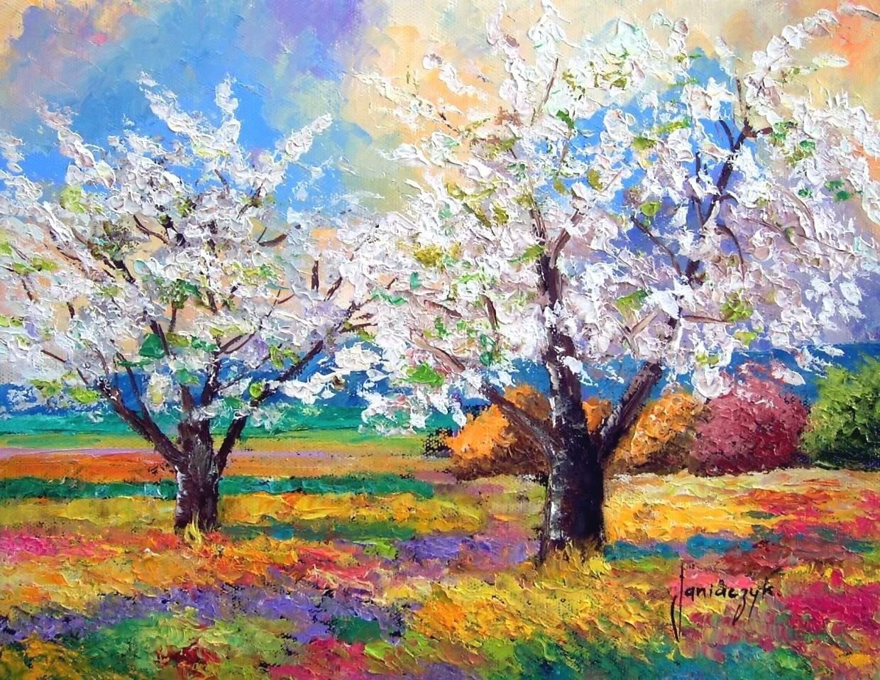 Жан-Марк Жаньячик картина яблоня Цветущая
