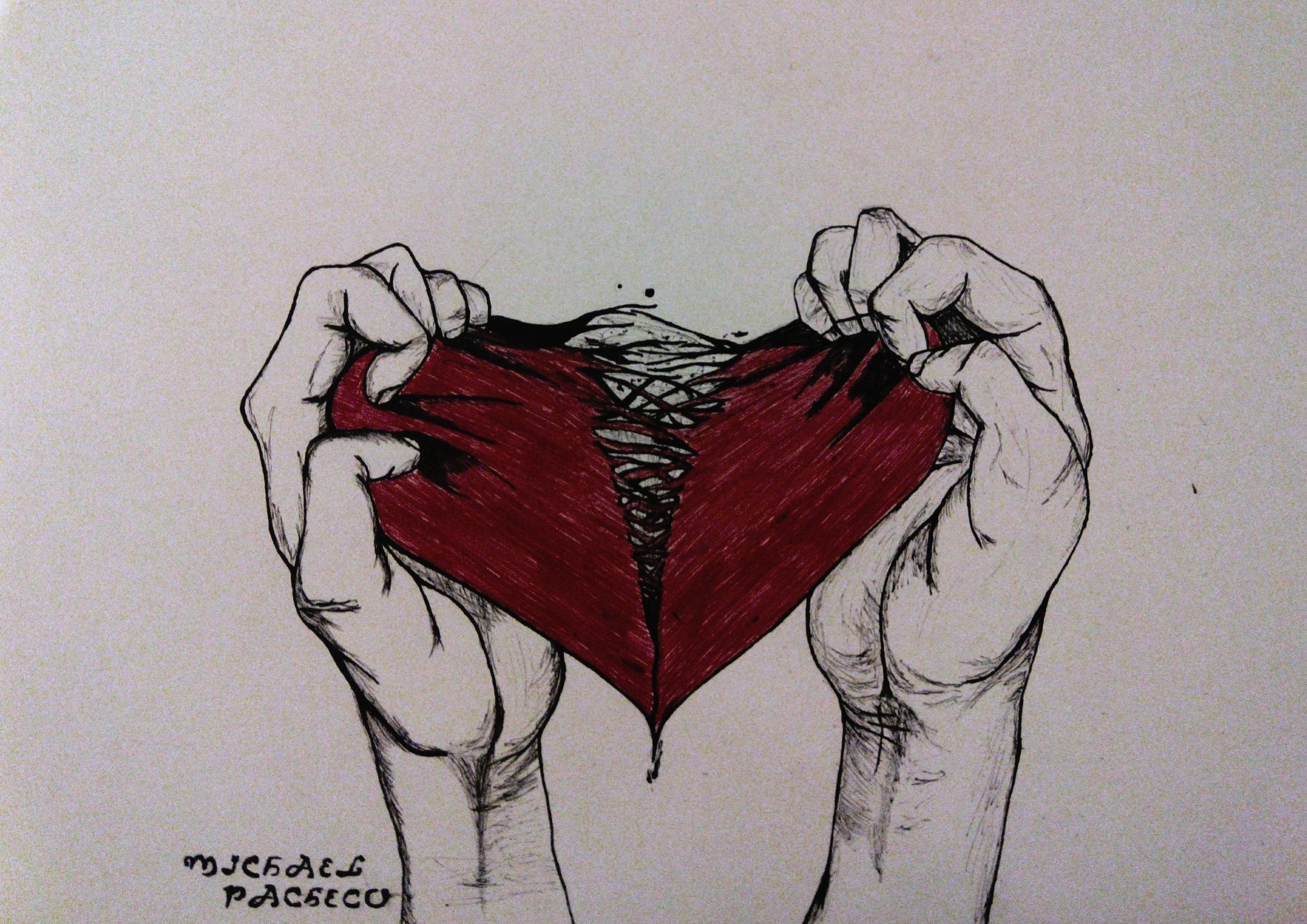 картинки разбитое сердце рисовать