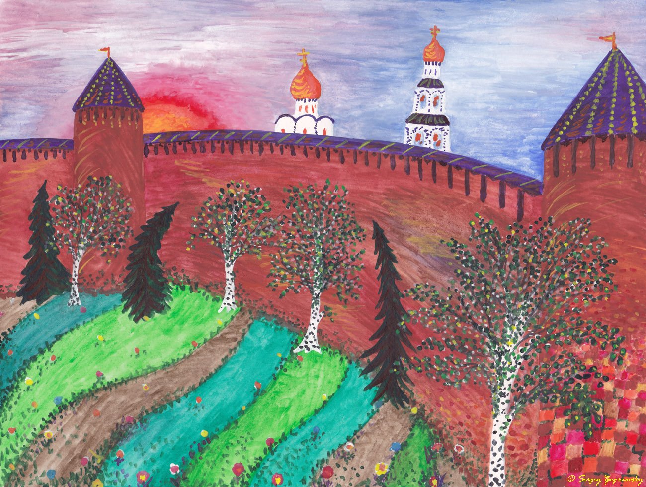 Нижегородский Кремль Нижний Новгород рисунок для детей