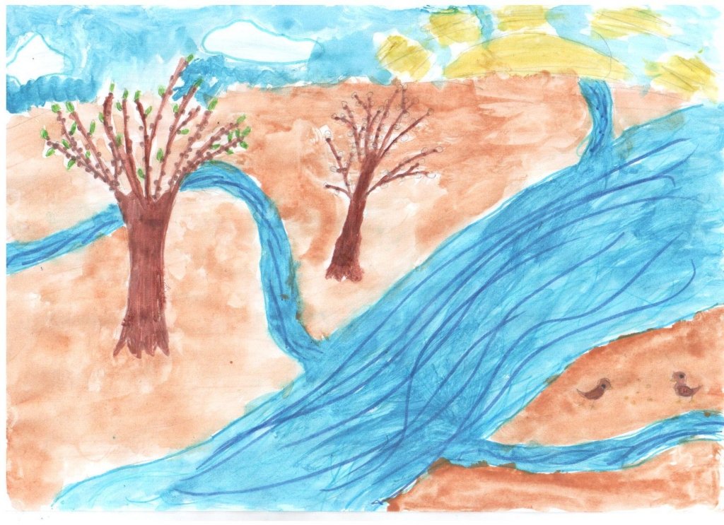 Произведение рахманинова весенние воды. Весенний пейзаж рисунок. Нарисовать весну.